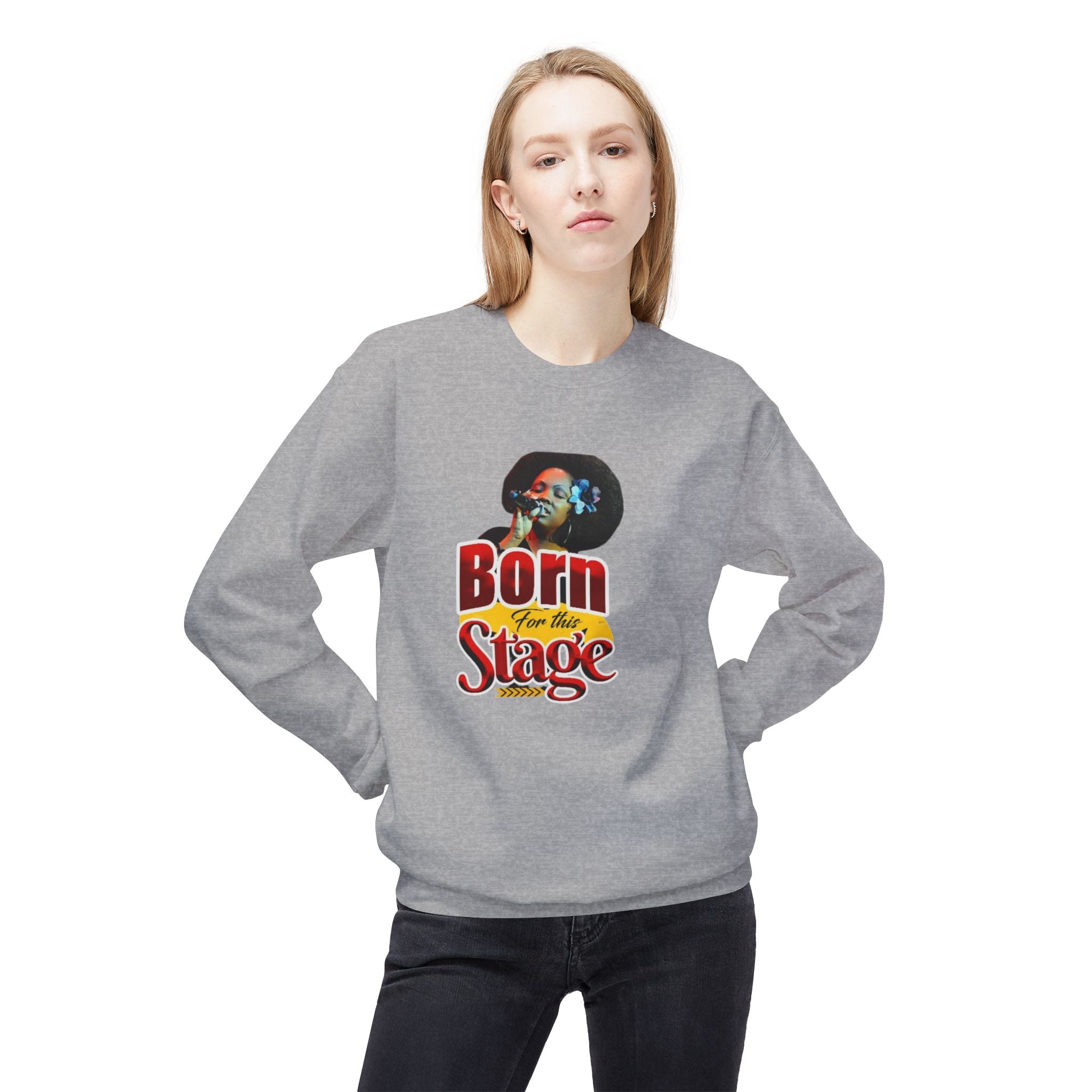 Born For This Vibe Crewneck Sweatshirt - Unisex Midweight Fleece